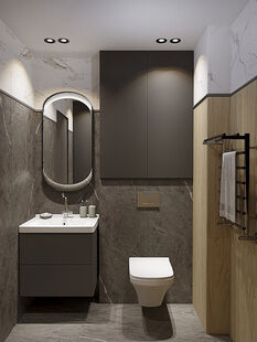 Фото № 3: Дизайн-проект двухкомнатной квартиры 69.3  м² Стиль Модернизм для ЖК Тулпар