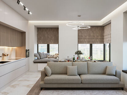 Фото № 6: Дизайн-проект четырехкомнатной квартиры 92.1  м² Стиль Модернизм для ЖК West Garden