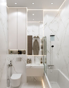 Фото № 5: Дизайн-проект четырехкомнатной квартиры 92.1  м² Стиль Модернизм для ЖК West Garden