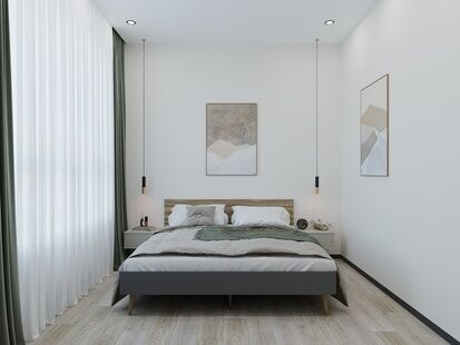 Фото № 6: Дизайн-проект двухкомнатной квартиры 33.62  м² Современный стиль для ЖК Огни-2