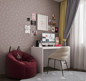 Фото № 2: Дизайн-проект трехкомнатной квартиры 63.1  м² Современный стиль для ЖК Тесла Парк