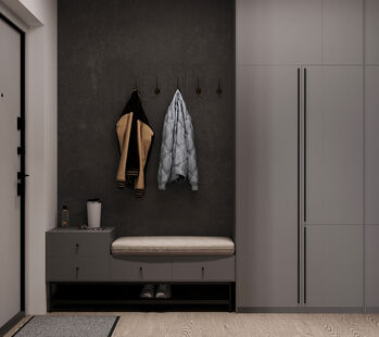 Фото № 2: Дизайн-проект квартиры-студии 30.8  м² Современный стиль для ЖК Тесла Парк