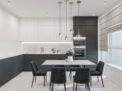 Фото № 4: Дизайн-проект двухкомнатной квартиры 67.5  м² Стиль Модернизм для ЖК Тринити