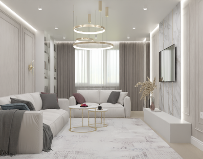 Фото № 2: Дизайн-проект трехкомнатной квартиры 87.5  м² Стиль Модернизм для ЖК Большое Кусково