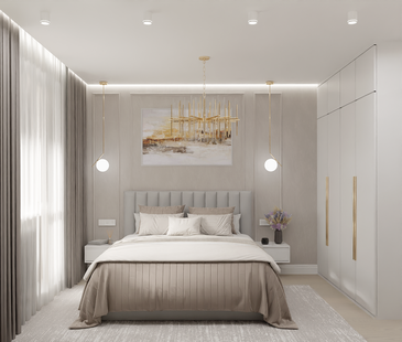 Фото № 3: Дизайн-проект трехкомнатной квартиры 87.5  м² Стиль Модернизм для ЖК Большое Кусково