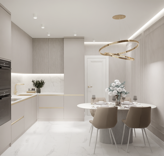 Фото № 5: Дизайн-проект трехкомнатной квартиры 87.5  м² Стиль Модернизм для ЖК Большое Кусково