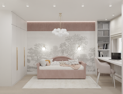 Фото № 6: Дизайн-проект трехкомнатной квартиры 87.5  м² Стиль Модернизм для ЖК Большое Кусково