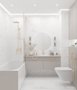 Фото № 4: Дизайн-проект трехкомнатной квартиры 87.5  м² Стиль Модернизм для ЖК Большое Кусково