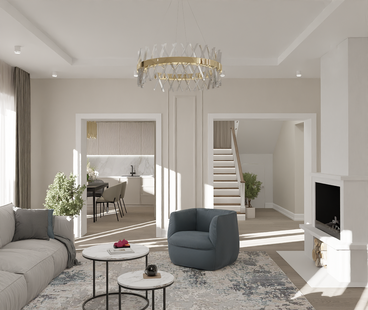 Фото № 1: Дизайн-проект дома/коттеджа 91.2  м² Стиль Модернизм для этажа частного дома в кп векшино-2