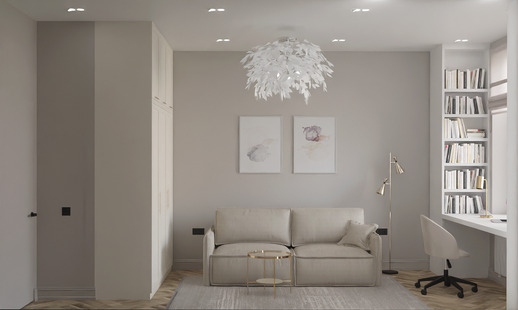 Фото № 6: Дизайн-проект четырехкомнатной квартиры 95.0  м² Стиль Эклектика для ЖК Серебрица