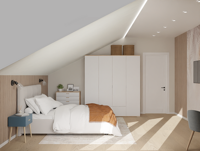 Фото № 2: Дизайн-проект дома/коттеджа 80.2  м² Стиль Контемпорари для этажа частного дома в д. покровское