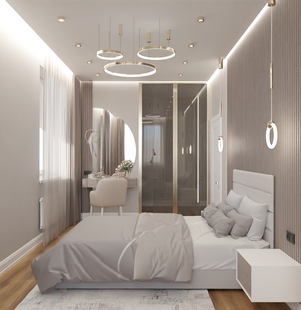 Фото № 1: Дизайн-проект четырехкомнатной квартиры 103.4  м² Стиль Модернизм для ЖК Мой адрес на Береговом