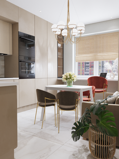 Фото № 2: Дизайн-проект кухни 13.49  м² Современный стиль для ЖК Лучи