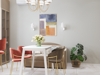 Фото № 3: Дизайн-проект кухни 13.49  м² Современный стиль для ЖК Лучи