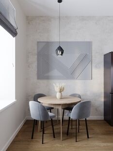 Фото № 5: Дизайн-проект однокомнатной квартиры 46.34  м² Современный стиль для ЖК Московский