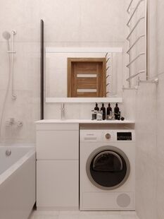 Фото № 2: Дизайн-проект однокомнатной квартиры 46.34  м² Современный стиль для ЖК Московский