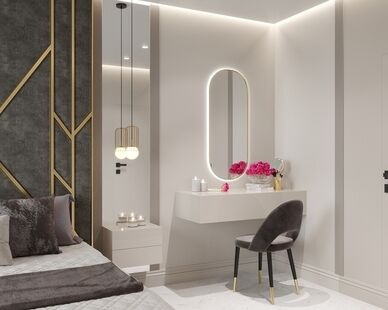 Фото № 6: Дизайн-проект двухкомнатной квартиры 92.07  м² Современная классика для ЖК Акварели