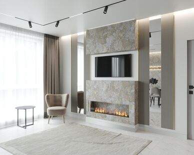 Фото № 4: Дизайн-проект двухкомнатной квартиры 92.07  м² Современная классика для ЖК Акварели