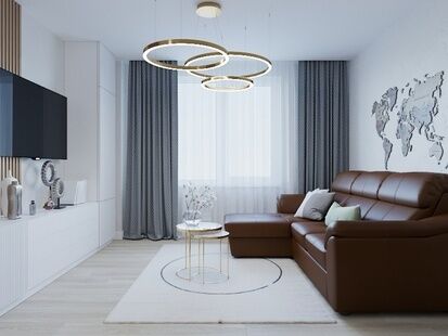 Фото № 3: Дизайн-проект четырехкомнатной квартиры 85.5  м² Современный стиль для ЖК Просторная 7