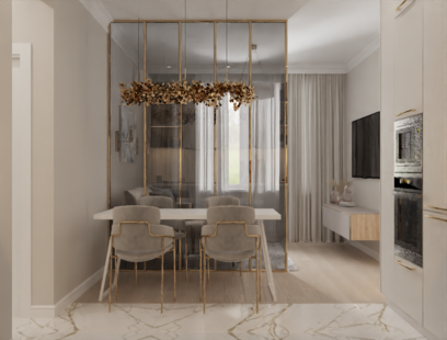 Фото № 1: Дизайн-проект трехкомнатной квартиры 80.2  м² Стиль Модернизм для ЖК Life-Варшавская