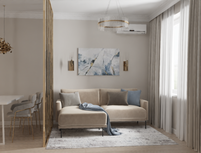 Фото № 4: Дизайн-проект трехкомнатной квартиры 80.2  м² Стиль Модернизм для ЖК Life-Варшавская