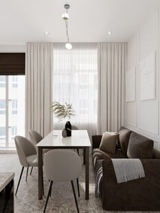 Фото № 6: Дизайн-проект трехкомнатной квартиры 91.0  м² Современный стиль для ЖК Династия