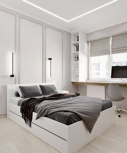 Фото № 1: Дизайн-проект трехкомнатной квартиры 74.2  м² Современный стиль для ЖК Петроглиф Парк