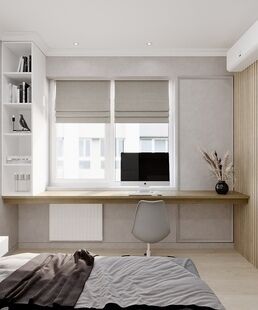 Фото № 2: Дизайн-проект трехкомнатной квартиры 74.2  м² Современный стиль для ЖК Петроглиф Парк