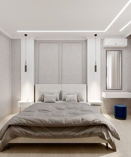 Фото № 4: Дизайн-проект трехкомнатной квартиры 74.2  м² Современный стиль для ЖК Петроглиф Парк