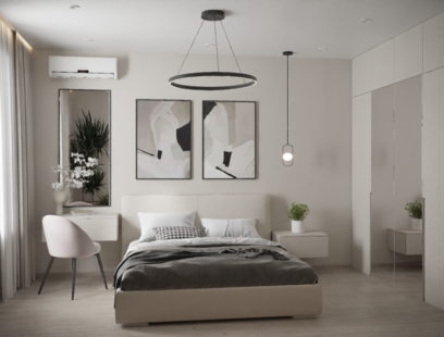 Фото № 4: Дизайн-проект двухкомнатной квартиры 65.82  м² Стиль Модернизм для ЖК Вестердам