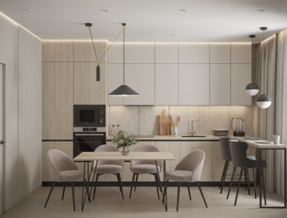 Фото № 2: Дизайн-проект двухкомнатной квартиры 65.82  м² Стиль Модернизм для ЖК Вестердам