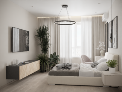 Фото № 3: Дизайн-проект двухкомнатной квартиры 65.82  м² Стиль Модернизм для ЖК Вестердам