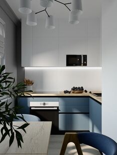 Фото № 3: Дизайн-проект двухкомнатной квартиры 58.2  м² Современный стиль для ЖК Южная Акватория