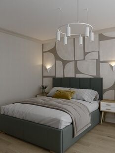 Фото № 5: Дизайн-проект двухкомнатной квартиры 58.2  м² Современный стиль для ЖК Южная Акватория