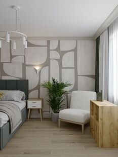 Фото № 2: Дизайн-проект двухкомнатной квартиры 58.2  м² Современный стиль для ЖК Южная Акватория