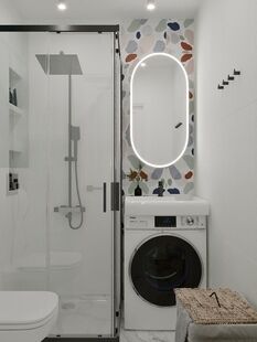 Фото № 6: Дизайн-проект двухкомнатной квартиры 58.2  м² Современный стиль для ЖК Южная Акватория