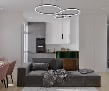 Фото № 3: Дизайн-проект трехкомнатной квартиры 74.9  м² Современный стиль для ЖК Румянцево Парк