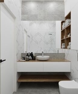 Фото № 5: Дизайн-проект трехкомнатной квартиры 74.9  м² Современный стиль для ЖК Румянцево Парк