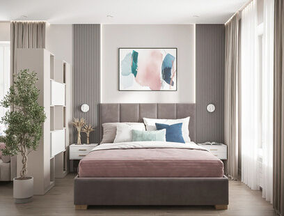 Фото № 6: Дизайн-проект двухкомнатной квартиры 55.3  м² Стиль Контемпорари для ЖК Амурский Парк