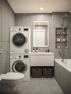 Фото № 4: Дизайн-проект двухкомнатной квартиры 55.3  м² Стиль Контемпорари для ЖК Амурский Парк