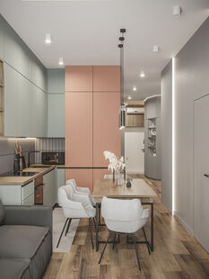 Фото № 2: Дизайн-проект четырехкомнатной квартиры 78.9  м² Стиль Модернизм для ЖК Невский