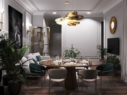 Фото № 5: Дизайн-проект трехкомнатной квартиры 104.02  м² Современная классика для ЖК Воробьевы Горы