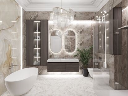 Фото № 2: Дизайн-проект трехкомнатной квартиры 104.02  м² Современная классика для ЖК Воробьевы Горы