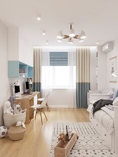 Фото № 6: Дизайн-проект трехкомнатной квартиры 74.6  м² Современный стиль для ЖК Московский