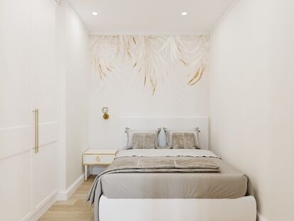 Фото № 5: Дизайн-проект однокомнатной квартиры 32.32  м² Современная классика для ЖК Солнечная система