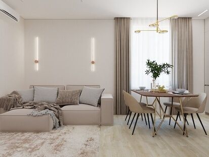 Фото № 1: Дизайн-проект трехкомнатной квартиры 67.19  м² Стиль Модернизм для ЖК Сердце Одинцово