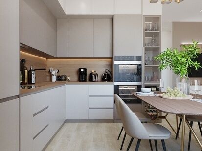 Фото № 5: Дизайн-проект трехкомнатной квартиры 67.19  м² Стиль Модернизм для ЖК Сердце Одинцово