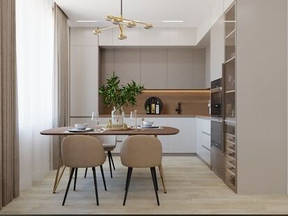 Фото № 3: Дизайн-проект трехкомнатной квартиры 67.19  м² Стиль Модернизм для ЖК Сердце Одинцово