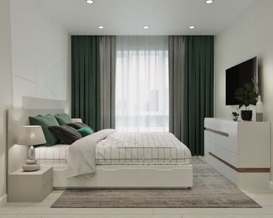 Фото № 2: Дизайн-проект трехкомнатной квартиры 91.27  м² стиль Модернизм для ЖК Чемпионский