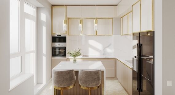 ЖК "Новое Медведково": готовый дизайн проект в стиле "Арт-деко". Площадь 127.0 м² - фото №5